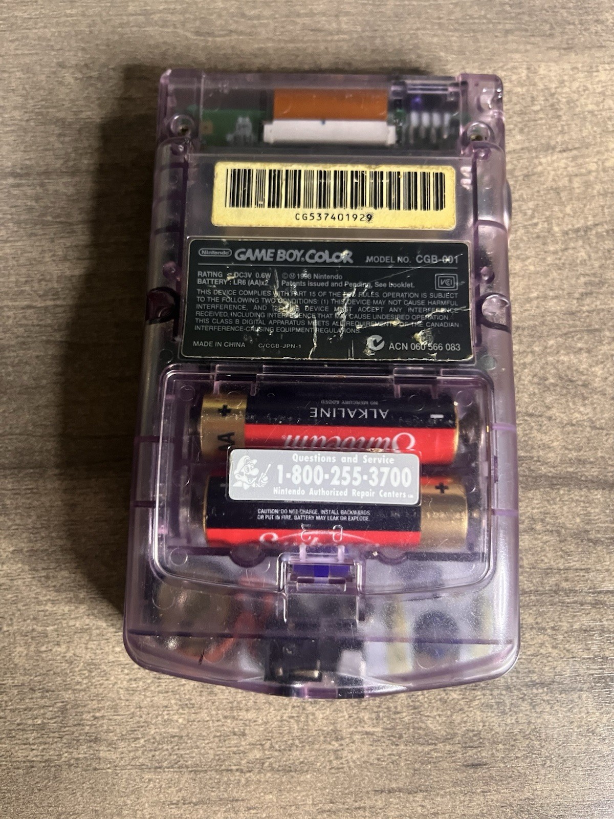Nintendo Game Boy Color Handheld System – Atomic Purple W/ Case