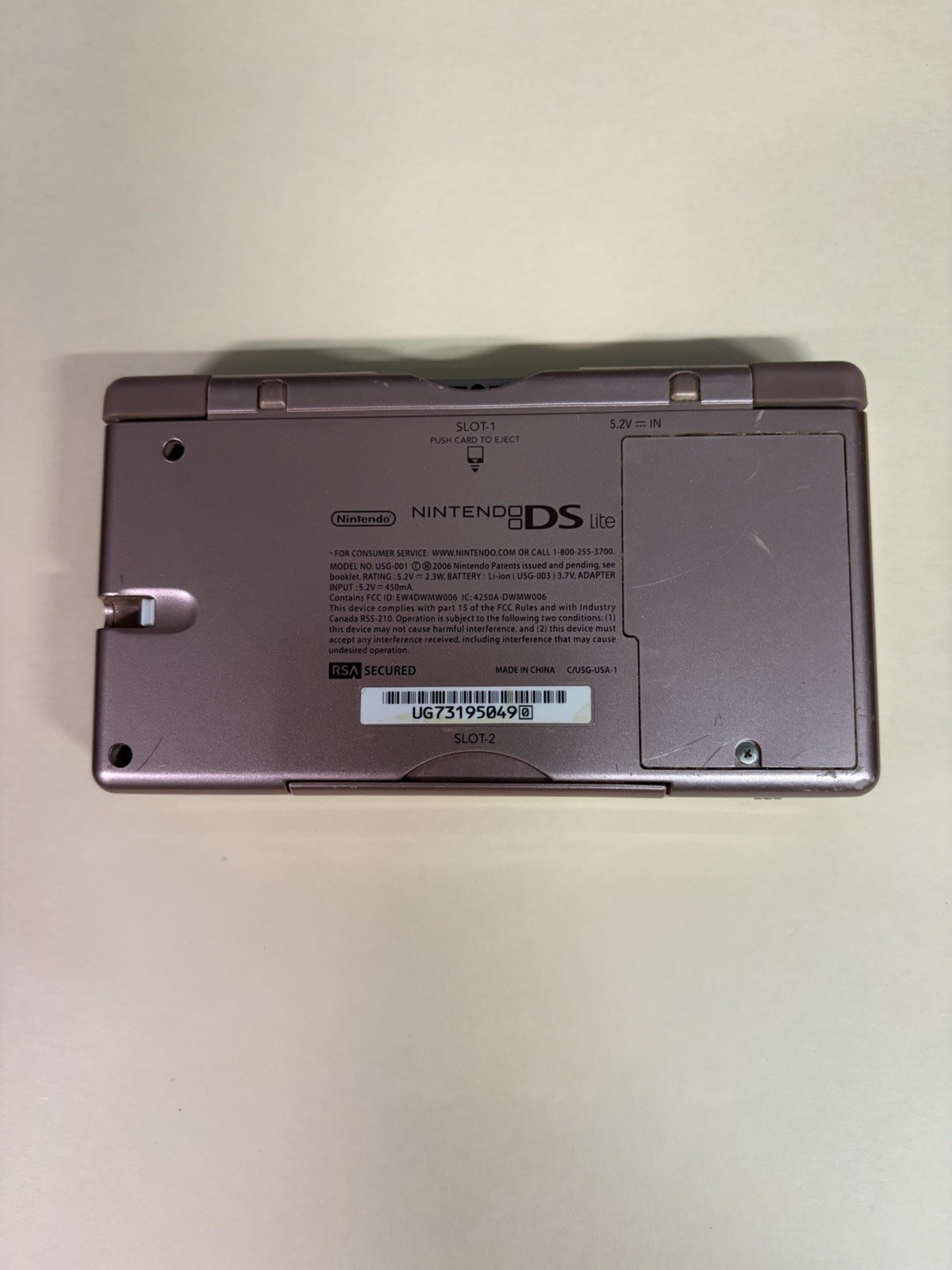 Nintendo DS Lite Console – Metallic Rose Pink – Tested – No Charging Cable