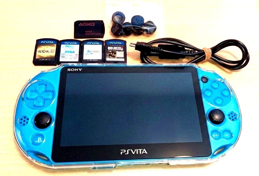 Excellent PS Vita PCH-2000 Sony Console Aqua blue Tested Used