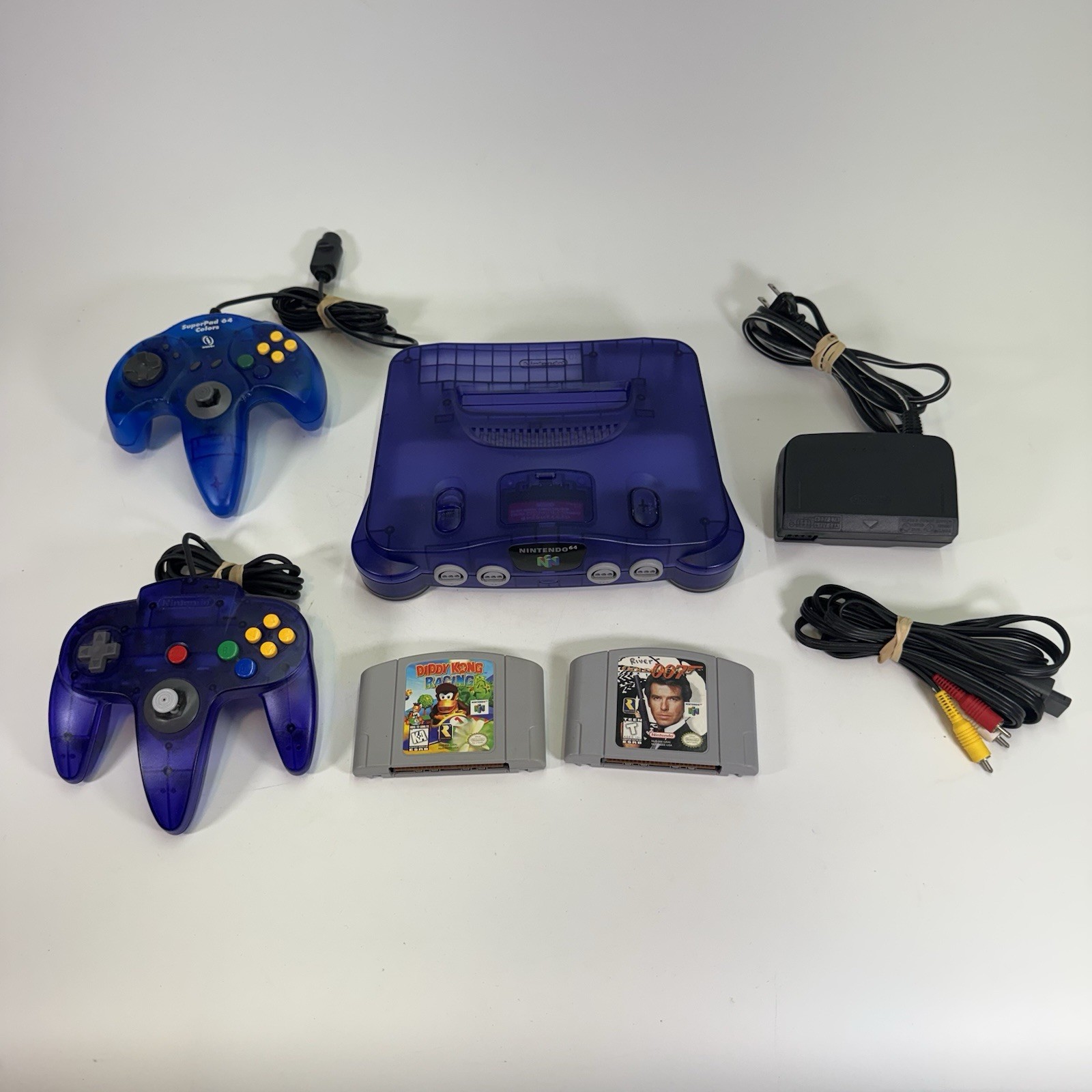 Nintedon64 N64 Midnight Blue Console NUS-001 (USA) 2 Controllers 2 Games Bundle