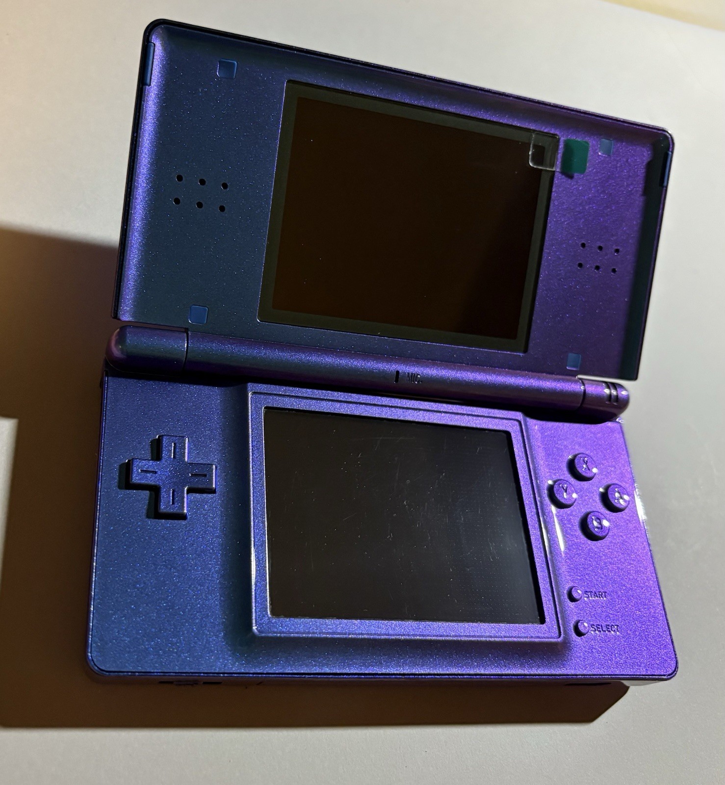 Nintendo DS Lite Custom Reshell Blue Purple Color Shift