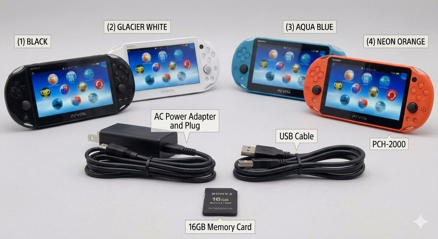 ps vita 2000 with 16GB Memory Card Charger