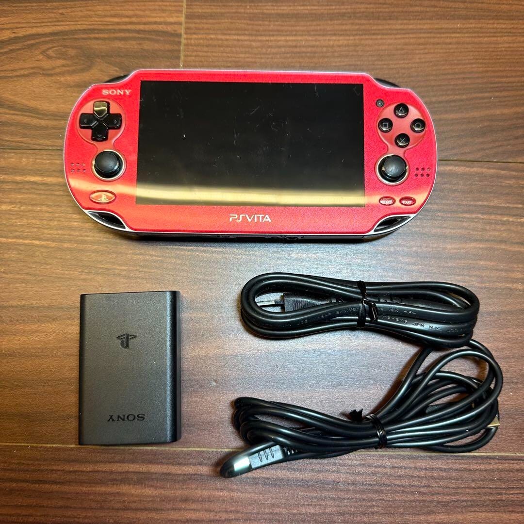 PS Vita PCH-1000 Cosmic Red Wi-Fi OLED w Charger Game console body Hobby SONY