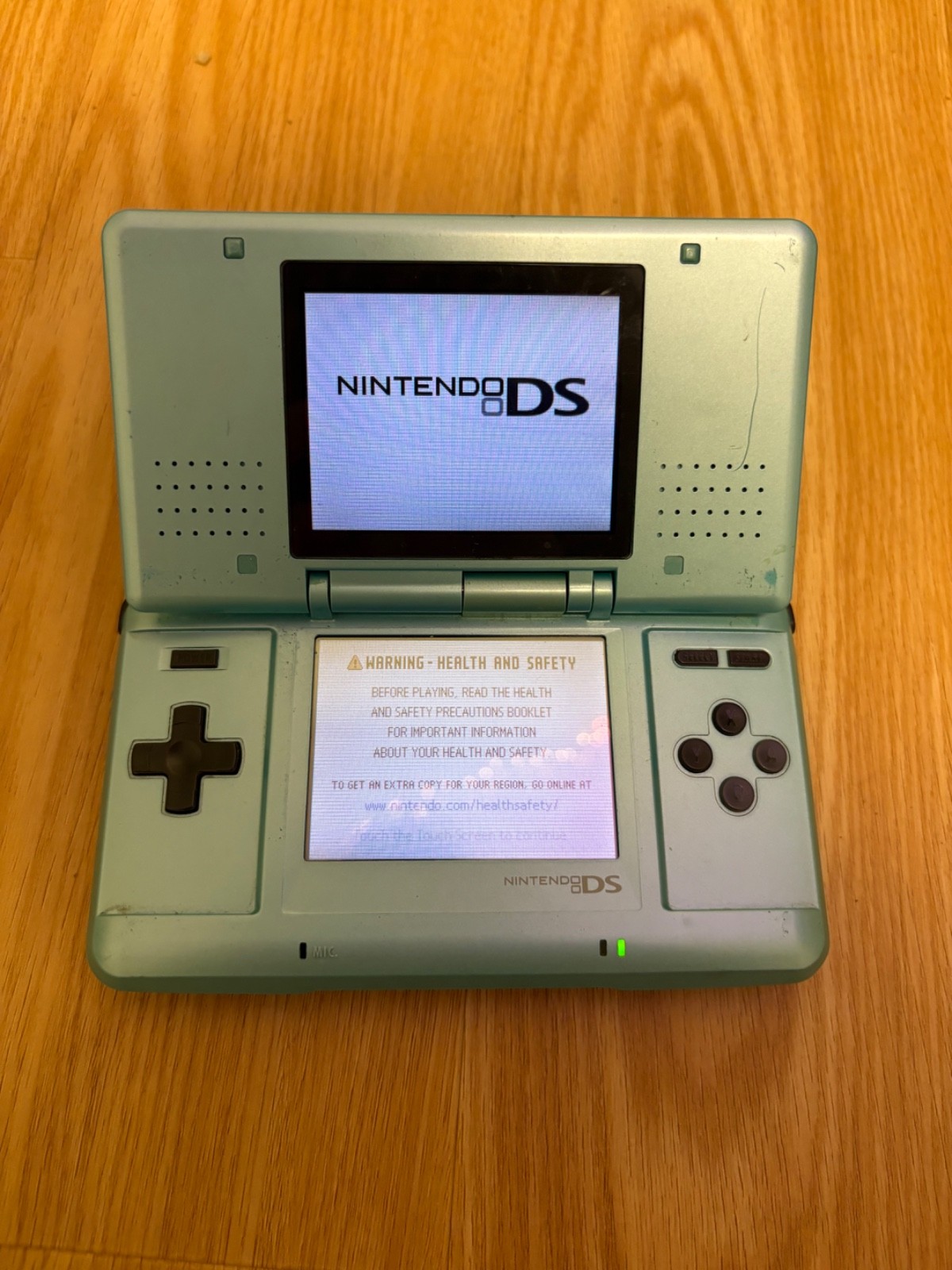 Nintendo DS Turquoise Blue Handheld System – Fair Condition – TESTED AND WORKING