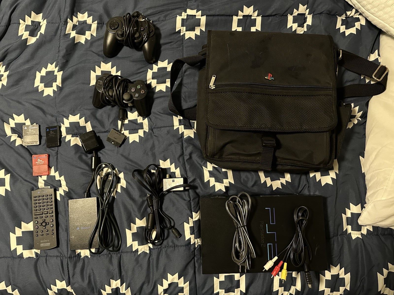 Sony PlayStation 2 Multiplayer Bundle, 2 Controllers, Accessories + Travel Bag