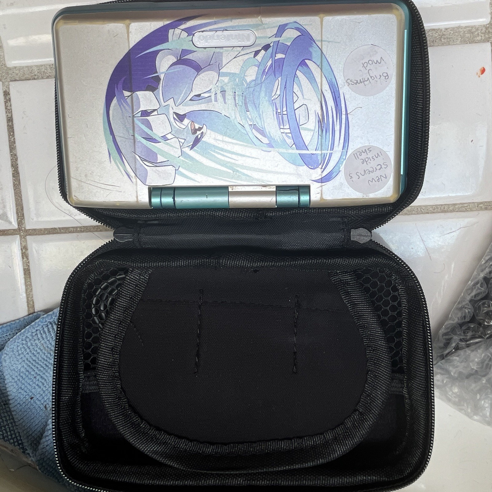 Nintendo DS Blue Handheld Console with Carrying Case CUSTOM