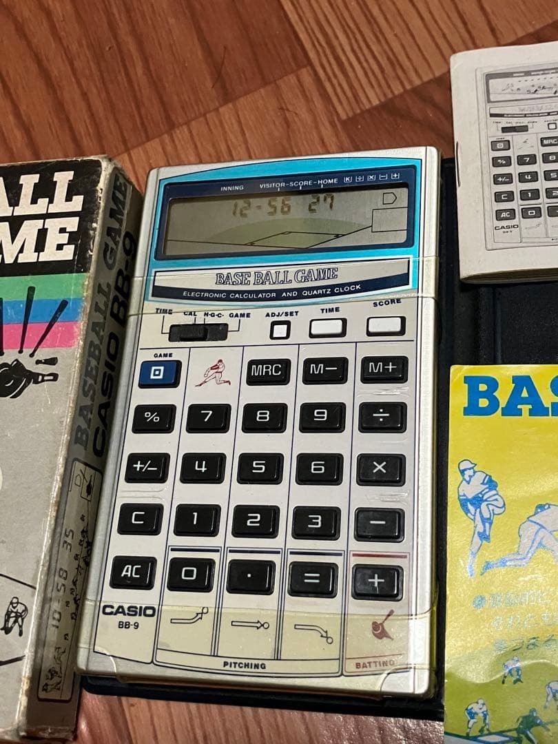 CASIO Baseball BB-9 Game Calculators 1983 W/Box Tested Japan Used F/S