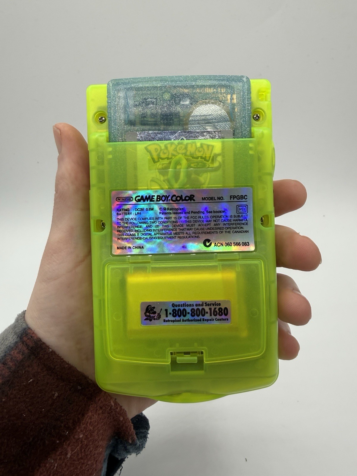 DEFECTIVE Extreme Green Nintendo Gameboy Color IPS USB C Rechargeable Mo G3D