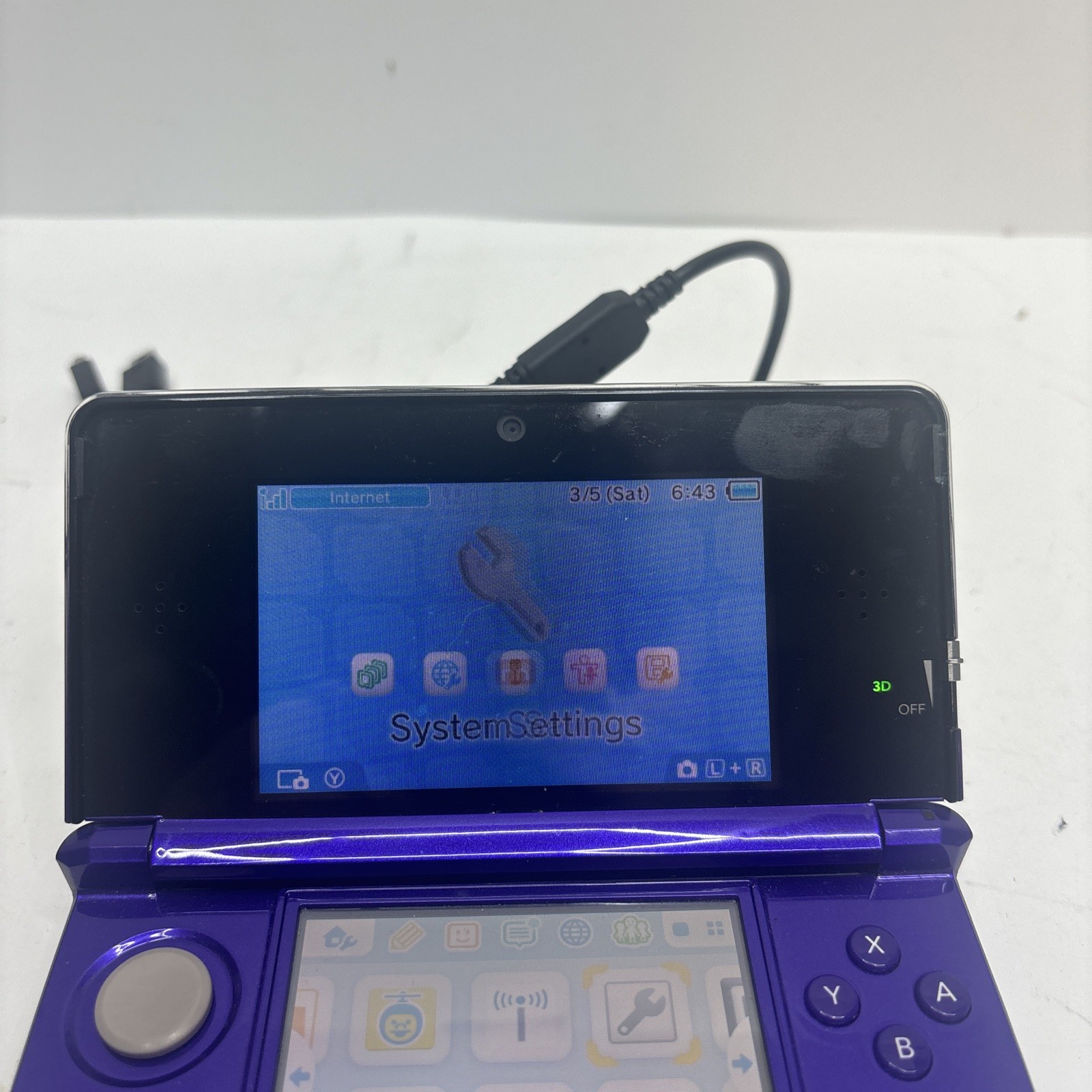 USA Version Nintendo Tested Midnight Purple W/ 2Gb SD Card & Charger No Stylus