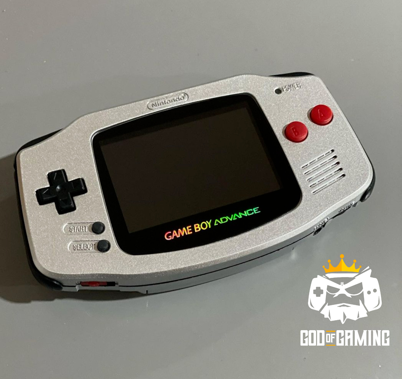 *NEW* Nintendo Game Boy Advance GBA SILVER Console System CUSTOM BUTTONS LENS