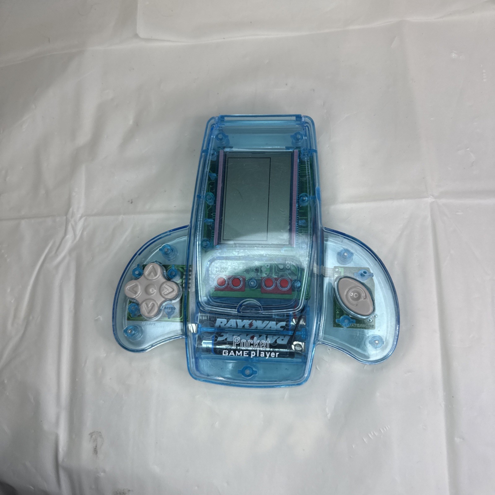 Vintage Pocket Game Player Handheld Game Light Blue tested works great