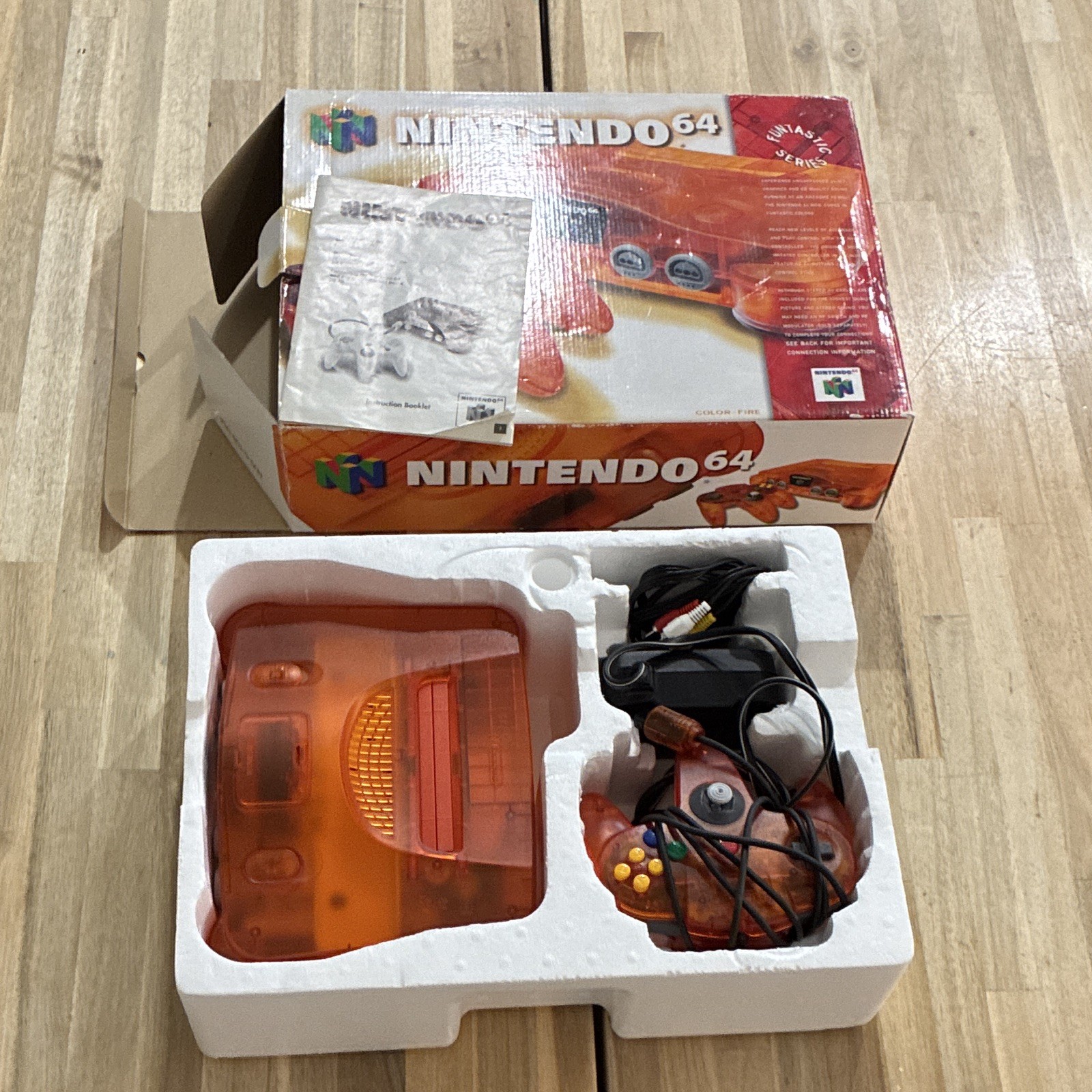 Nintendo 64 Funtastic Fire Orange complete in box TESTED WORKING