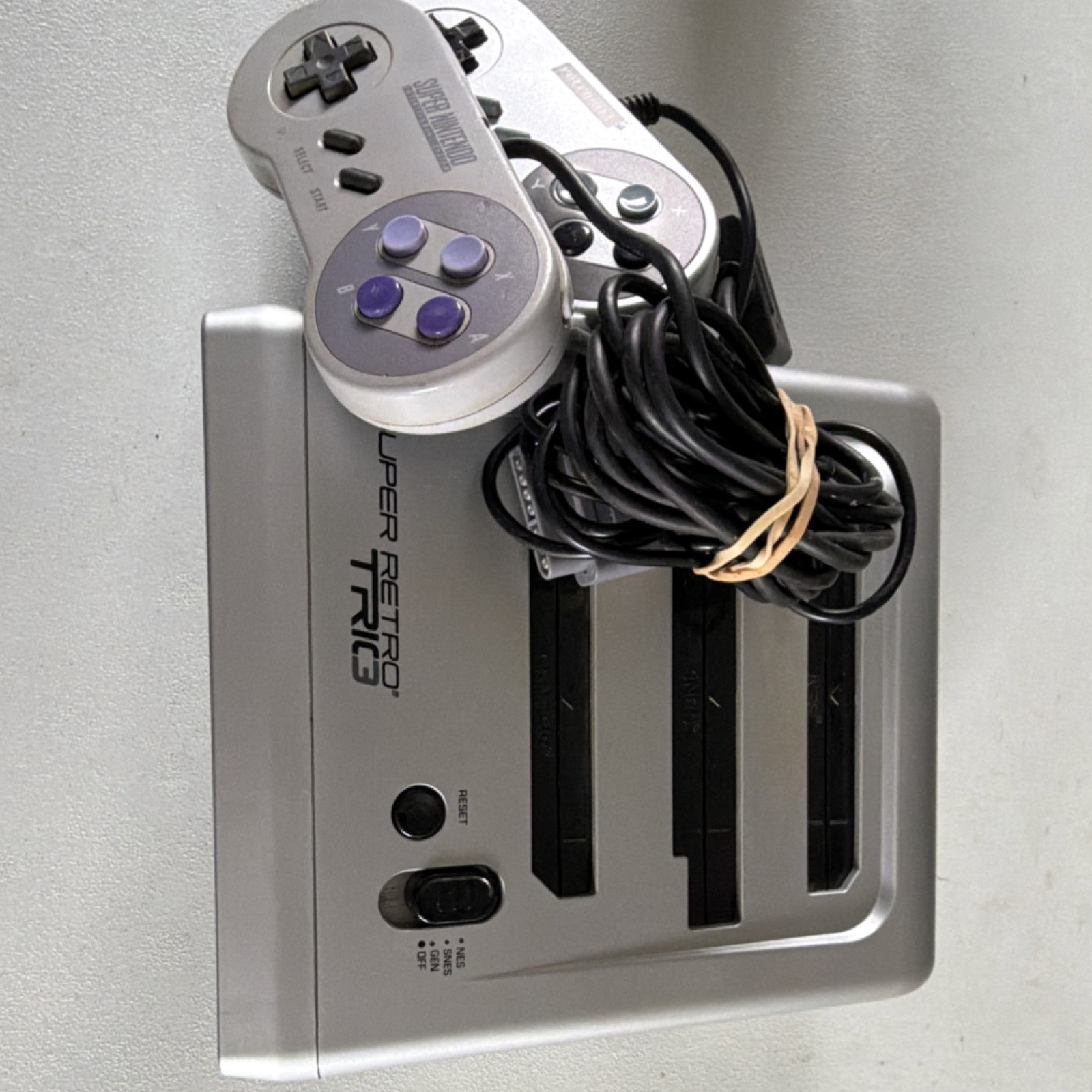 Retro-Bit Super Retro Trio 3 Console Silver Black SNES NES Genesis Compatible