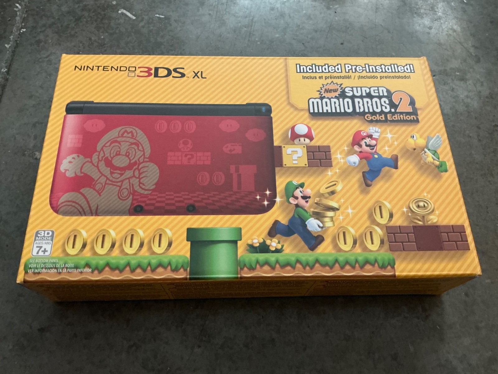 BRAND NEW NINTENDO 3DS XL SUPER MARIO BROS 2 GOLD LIMITED EDITION RED CONSOLE