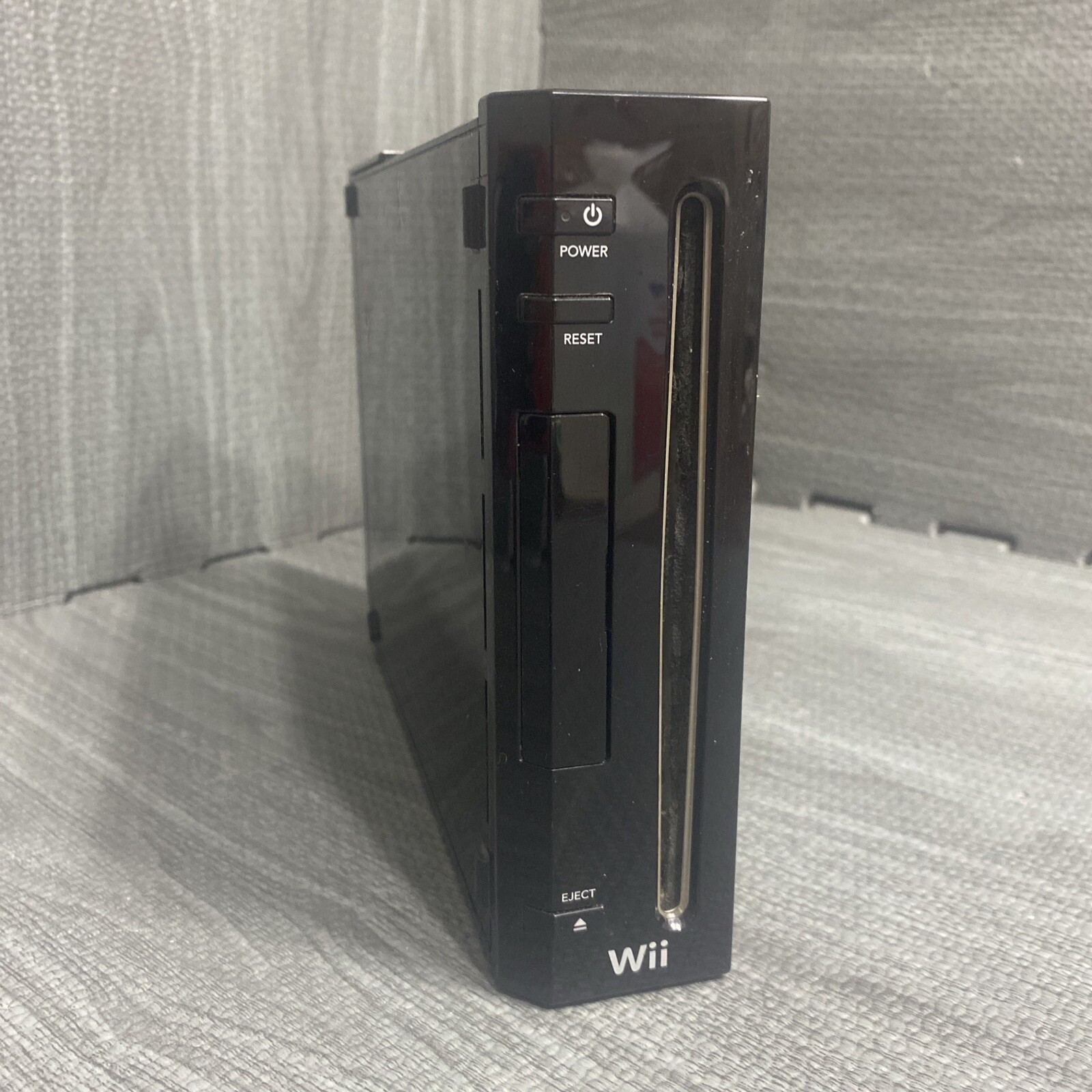Nintendo Wii console only RVL-001 Black Tested NO GameCube Controller Port Cover