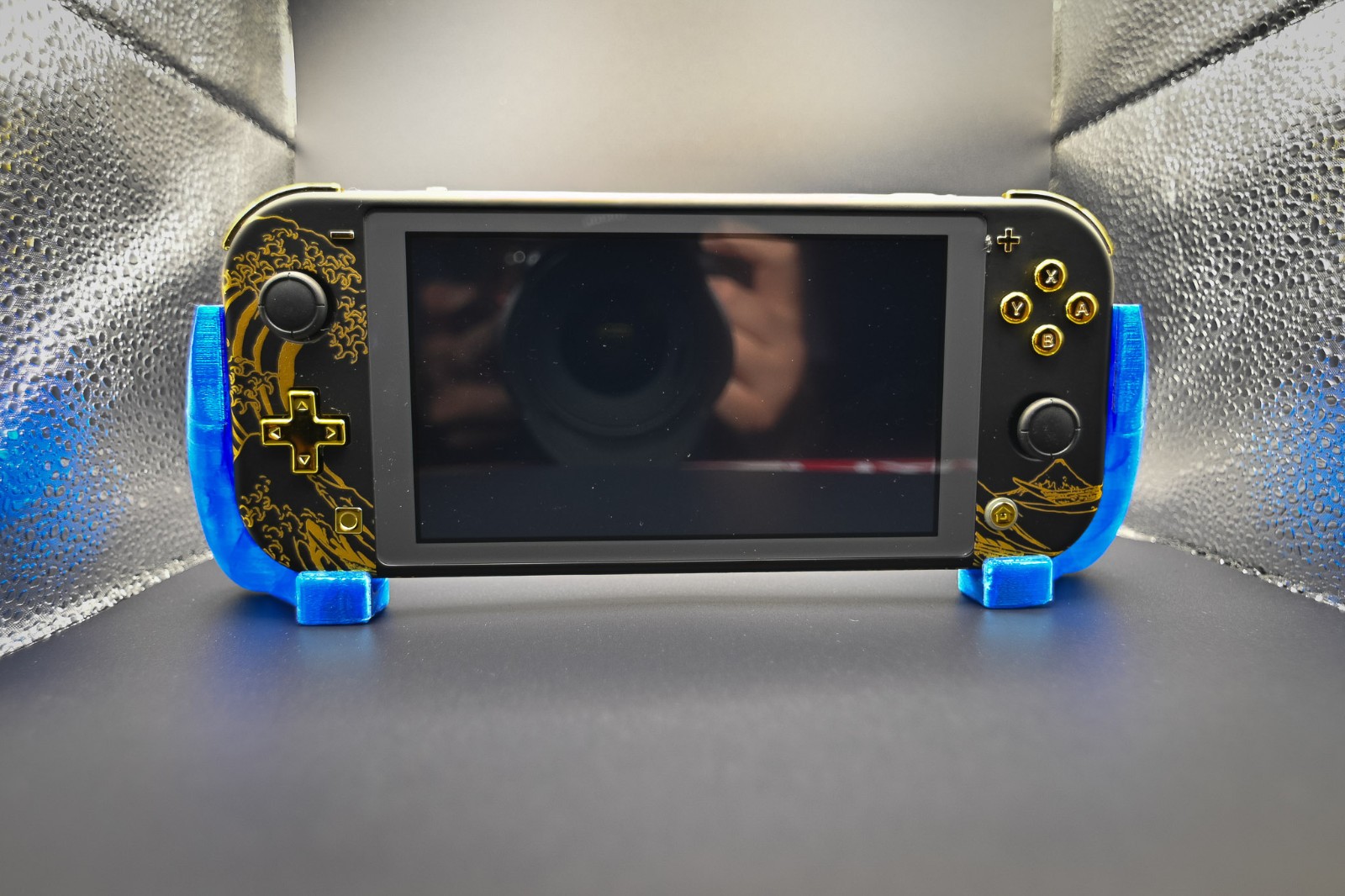 Nintendo Switch Lite 256GB Custom Gold Wave Hall Effect No Drift Bundle