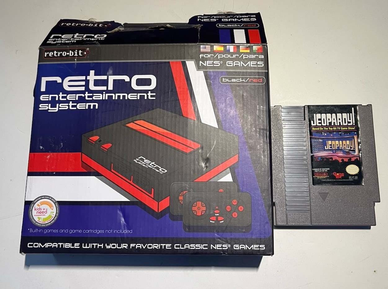 Retro Bit NES home video game console W/Jeopardy NES Game