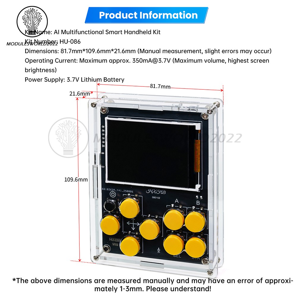 LCD Game Console DIY Kit Multifunction Weather Clock Xiaozhi AI Robot Soldering