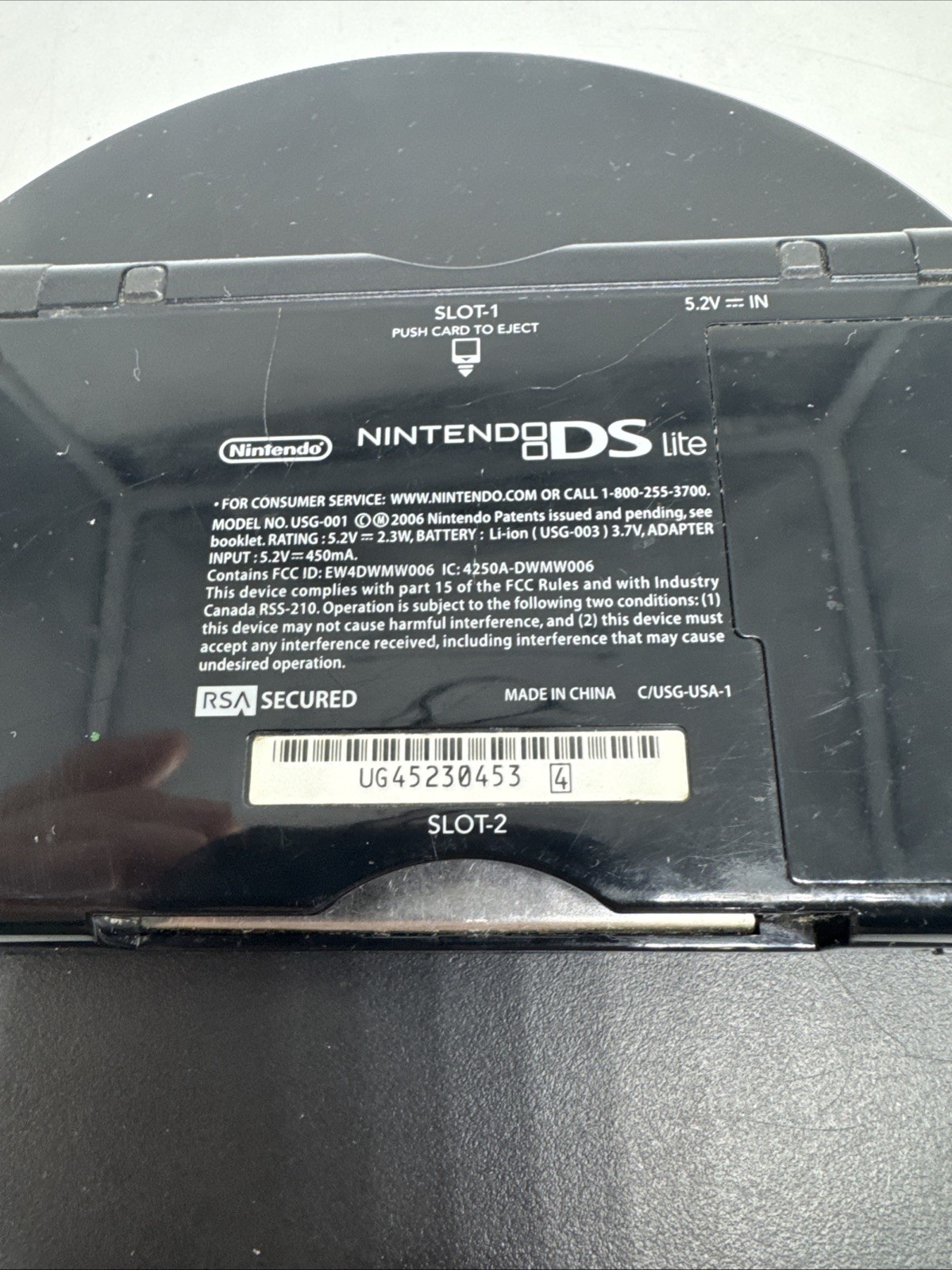 Nintendo DS Lite Handheld System – Cobalt/Black – Unable To Test