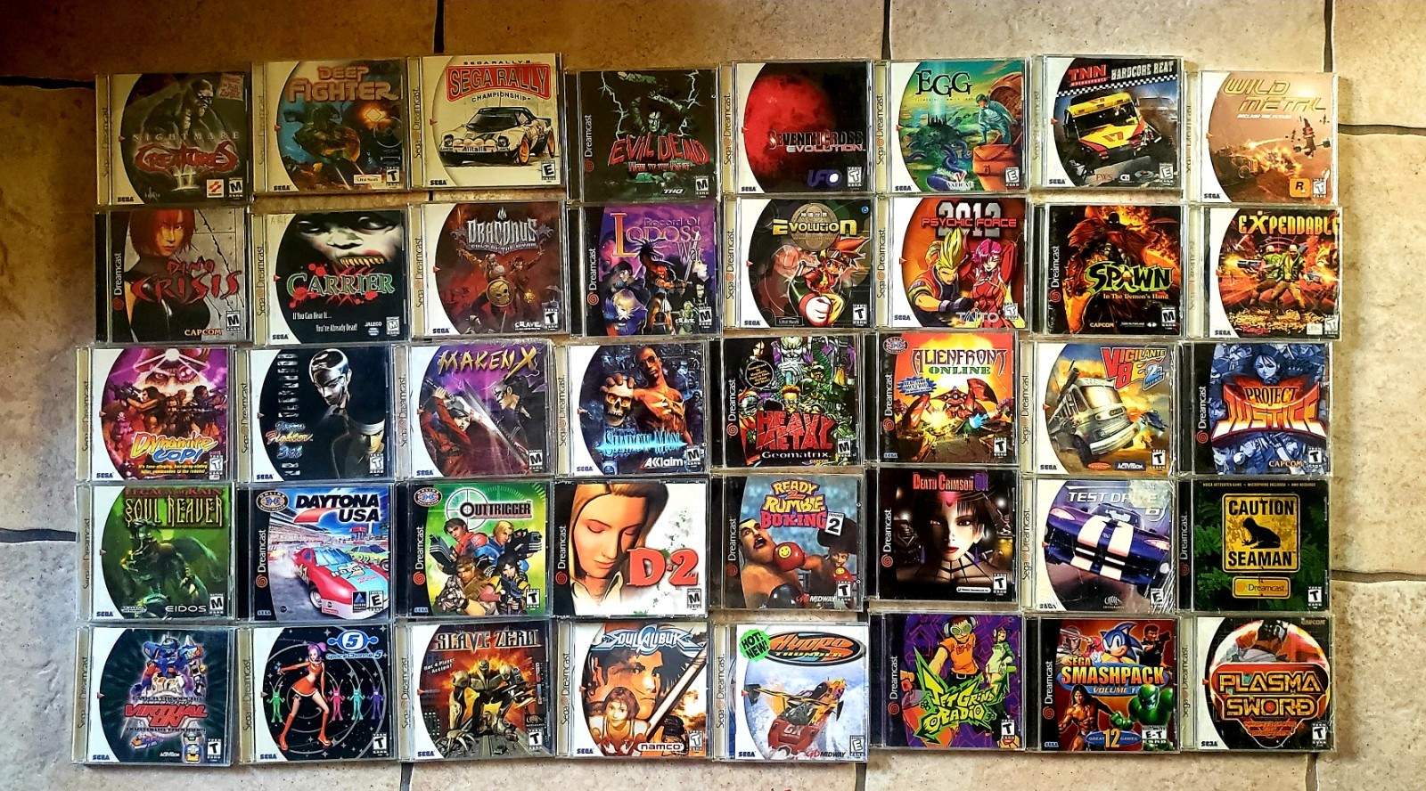 SEGA Dreamcast Games Lot Daytona HeavyMetal EGG Dino Crisis Maken X SEAMAN D-2