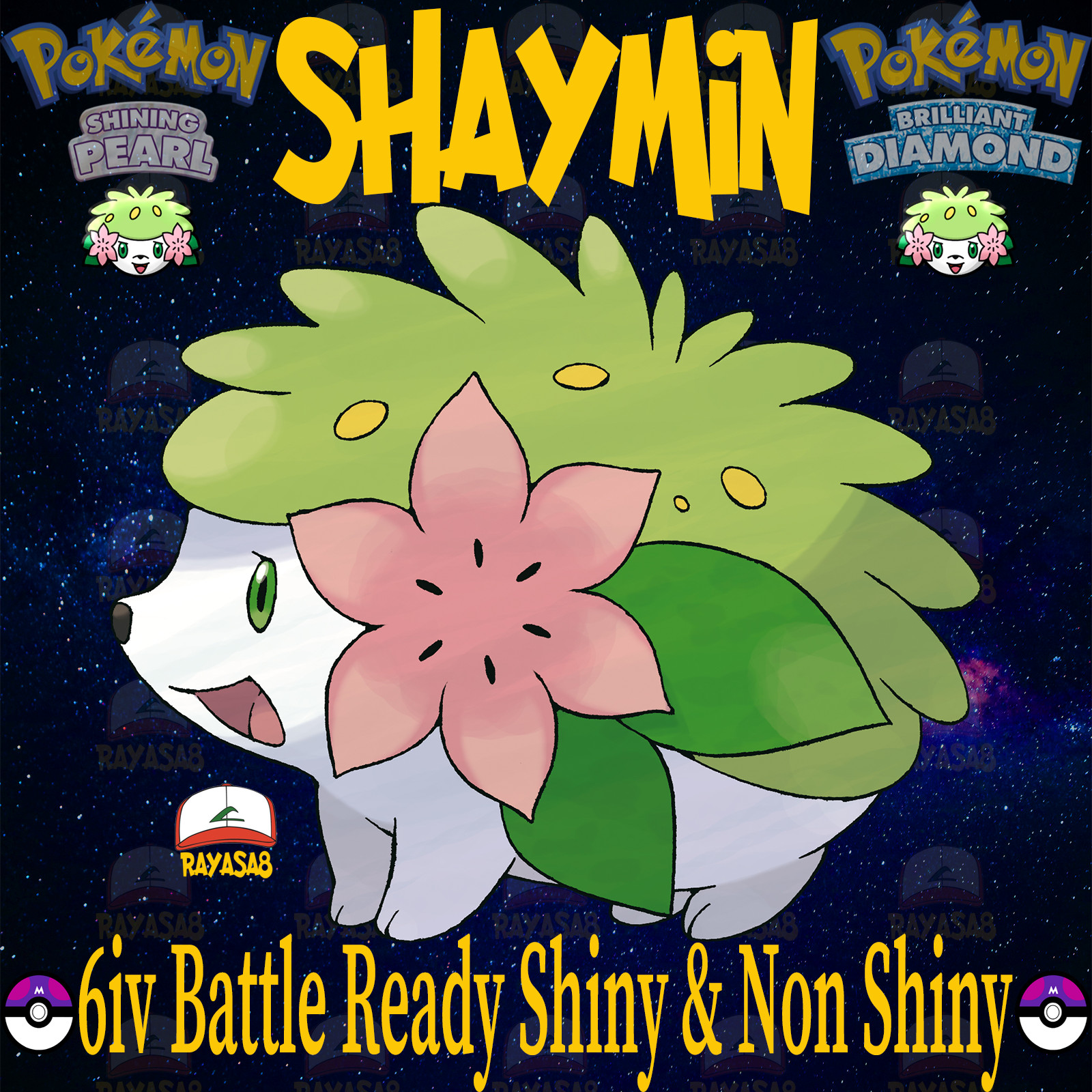 Shiny Shaymin Pokemon Mythical 6iv Non Shiny Brilliant Diamond & Shining Pearl