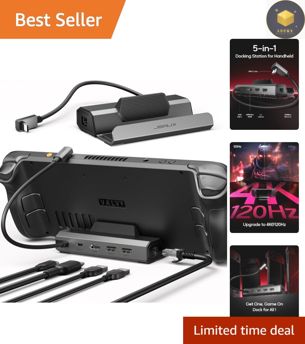 Compact HDMI 2.1 4K@120Hz Docking Station with 100Mbps Ethernet for Gaming