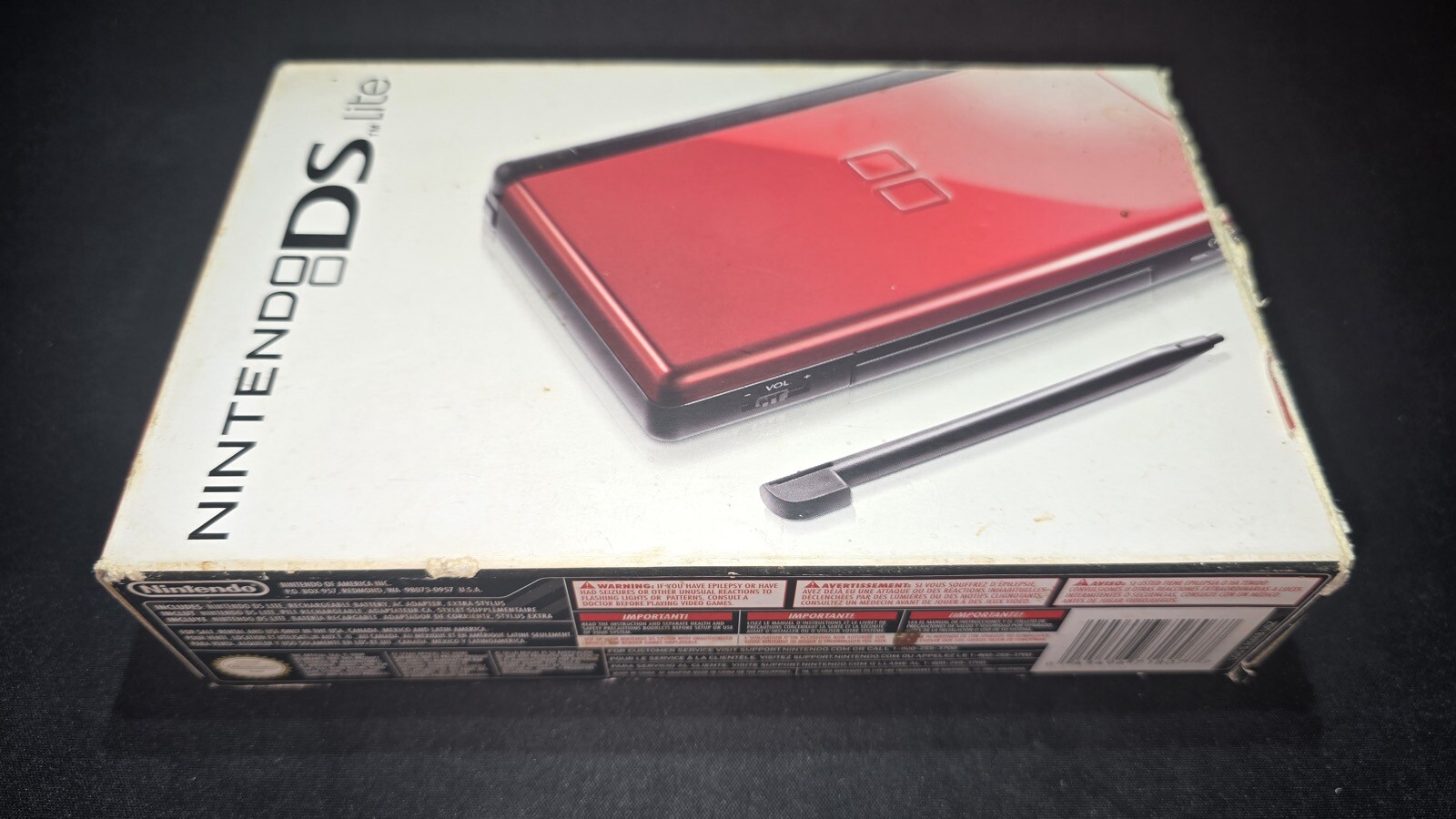 Nintendo DS Lite Crimson Red Handheld System Console Boxed w manuals F/G cond