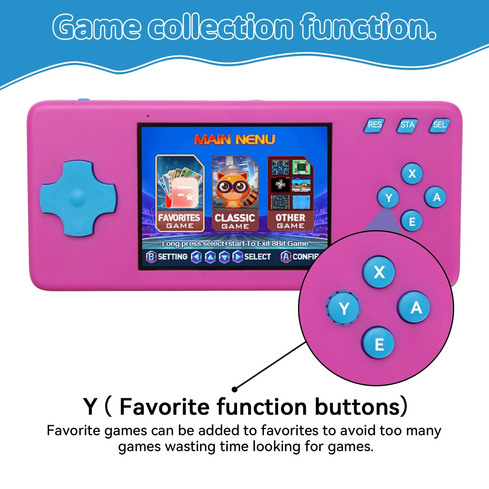 Handheld Game Console,Portable Video Game Console with Games,3.2″ Screen,Rech…