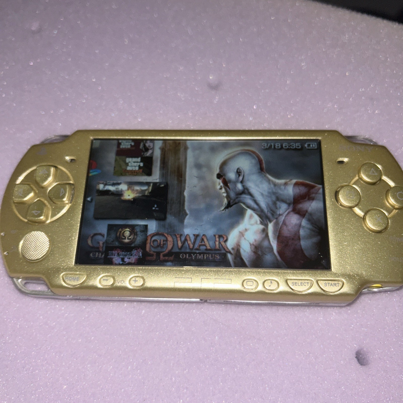 *M0DD3D* GOLD SONY PSP 2000 | New Button Contacts & 500+ Games 128GB