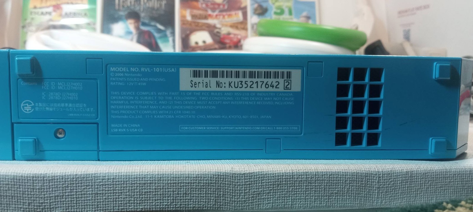 Nintendo Wii RVL-101 USA blue lot of 11 games controllers wireless motion Tested