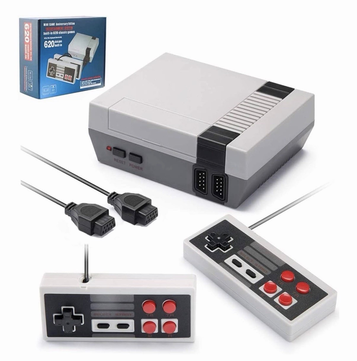 Mini Game Anniversary Edition Console 620 Built-In Games AV-Out DC IN 2 Pads