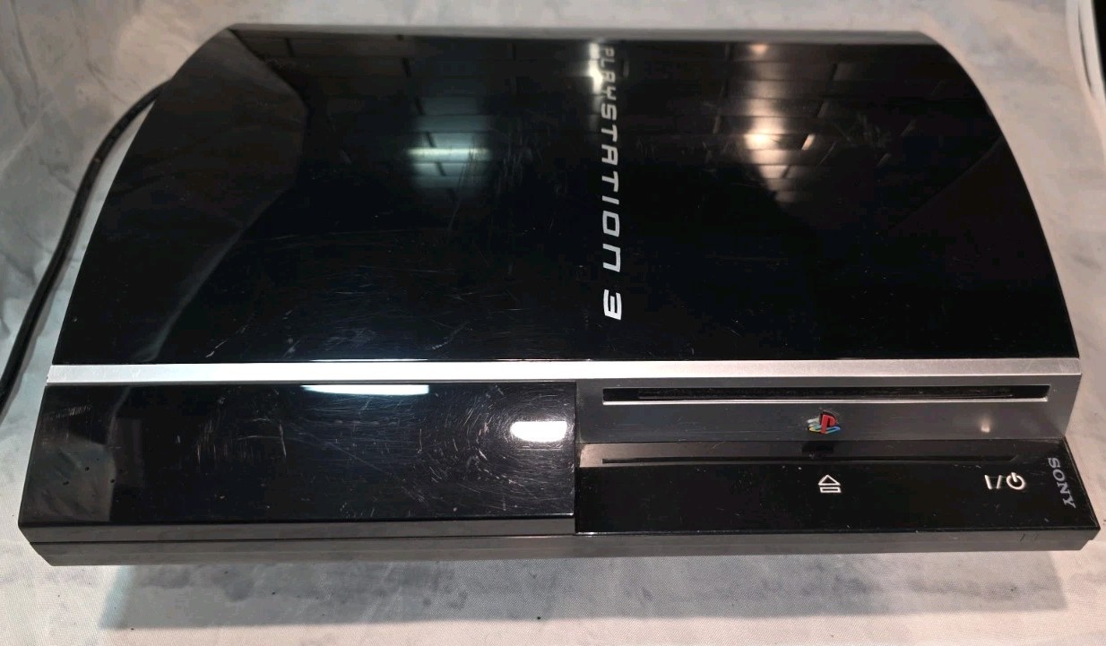 Sony Playstation 3 PS3 Fat CECHL01 80GB Console & Power Cord & Controller TESTED