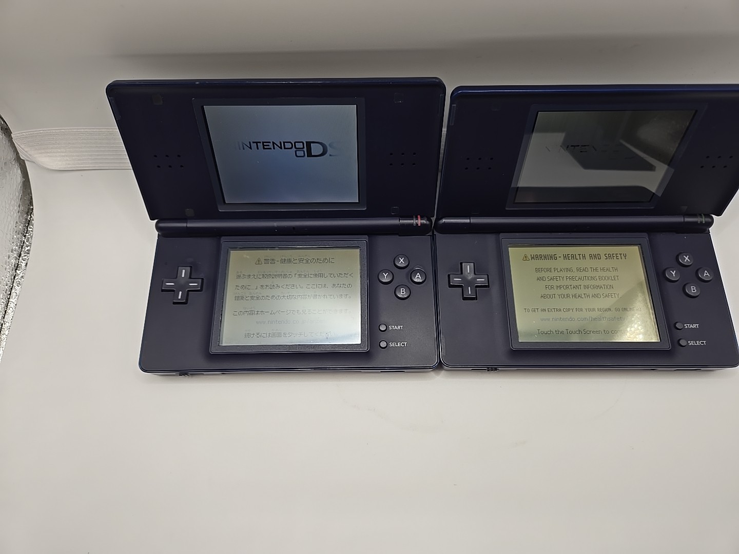 2x Nintendo DS Lite Handheld Working System Blue Top Screen On Both Need Replace