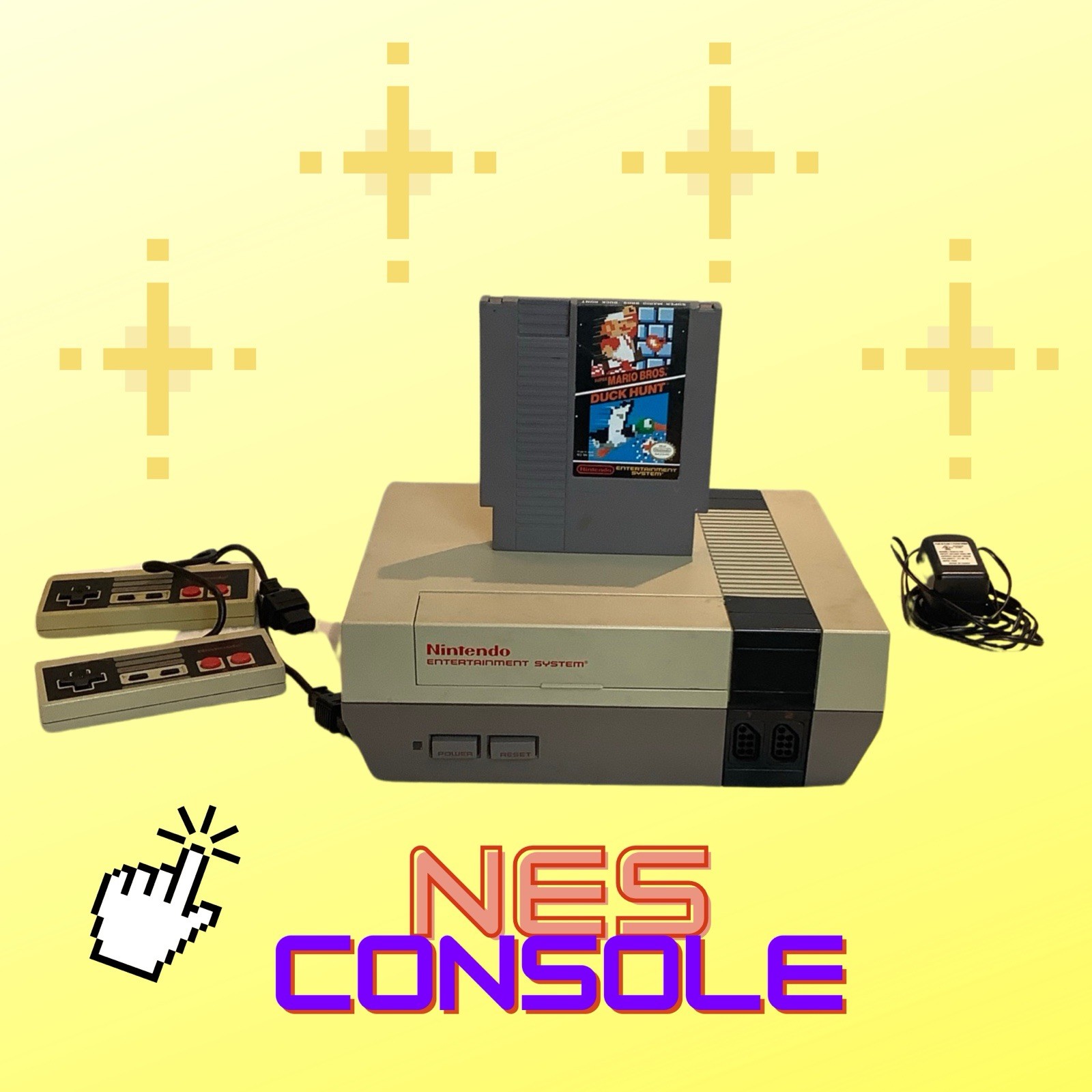 Nintendo Entertainment System Cons+ 2 Controllers + Super Mario Bros./ Duck Hunt