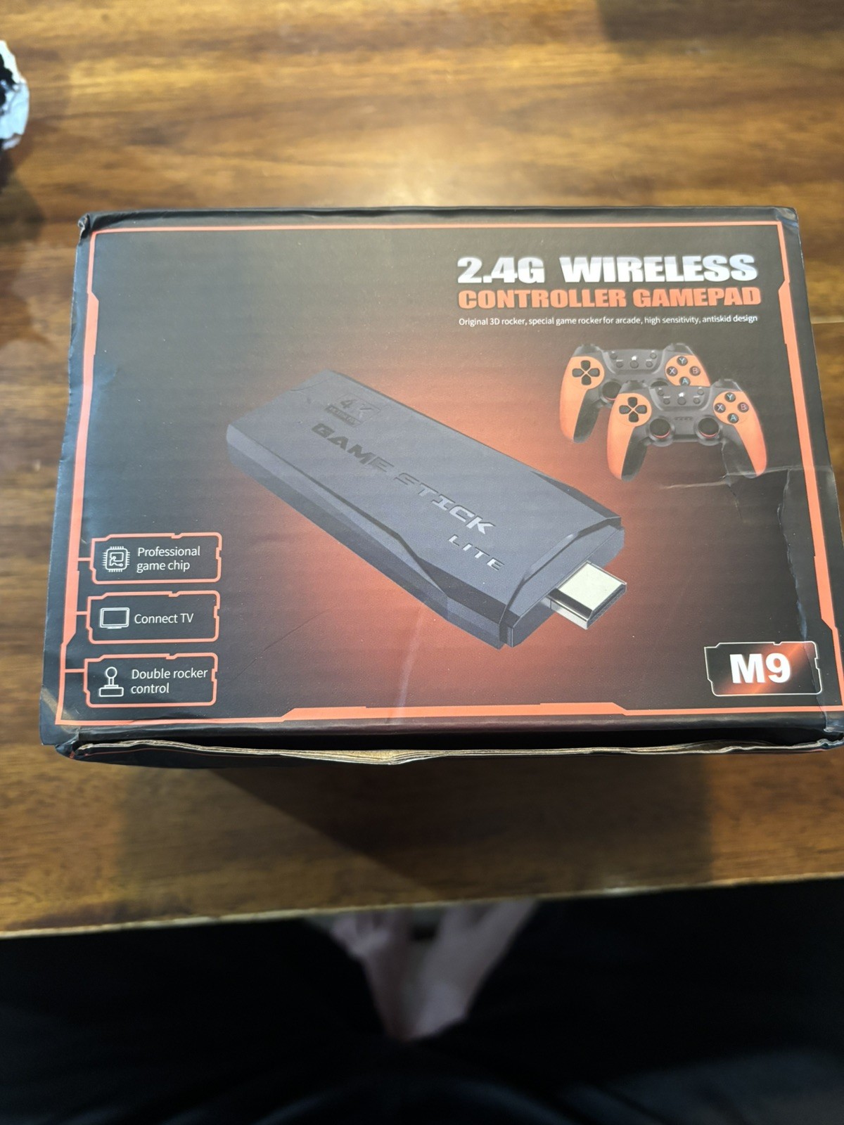 GameStick M9 4K Ultra HD Wireless Microconsole 32GB HDMI 2.4G Black Orange