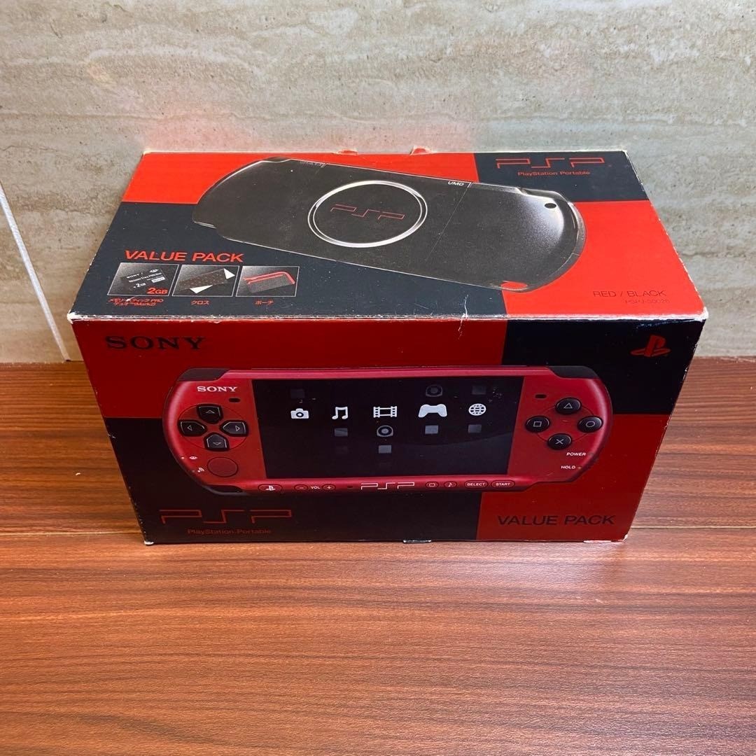 SONY PSP 3000 Value Pack Red Black Console Japan Import PlayStation Portable