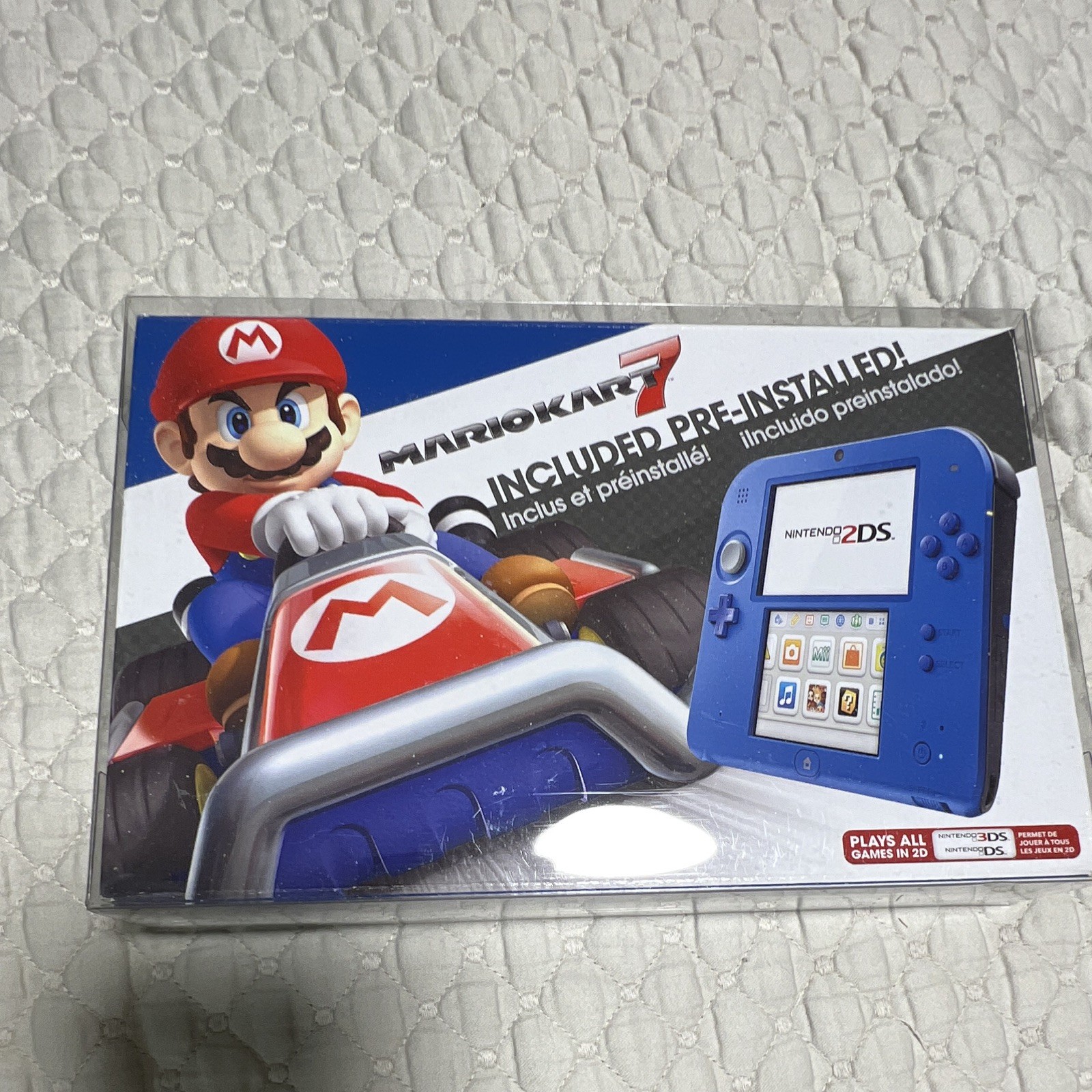 Nintendo 2DS Electric Blue Handheld w/ Mario Kart 7 Pre-Installed
