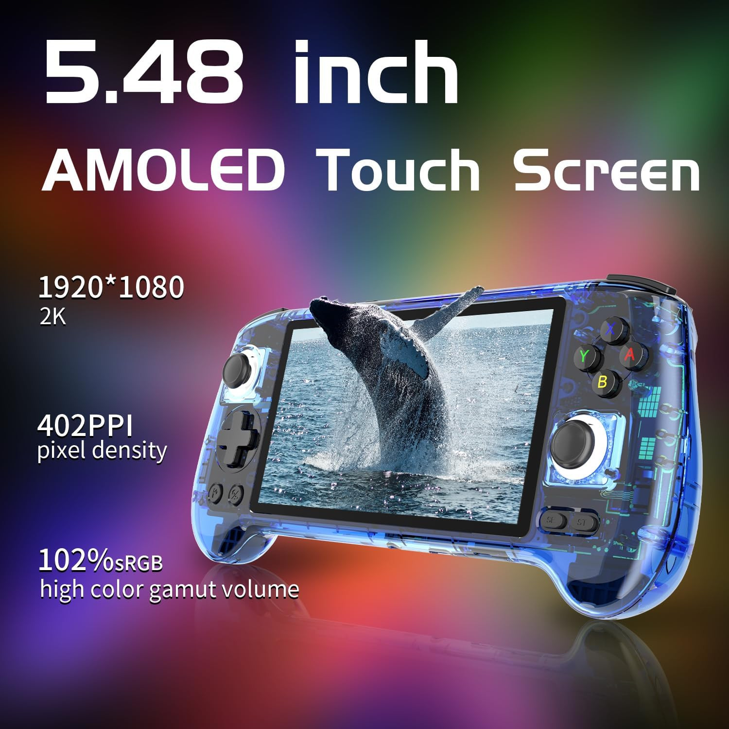 RG556 Retro Handheld Game Console with 5.48″ AMOLED Screen and Android 13