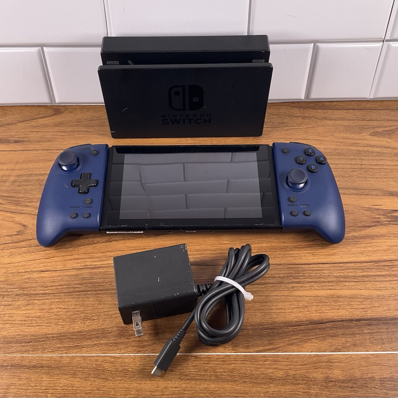 Nintendo Switch HAC-001 Console with Hori Pro Controllers and Docking Station