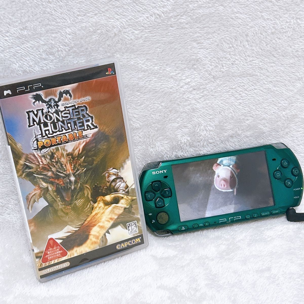SONY PSP-3000 Spirited Green Console & Game Tested Rare Ships from Japan