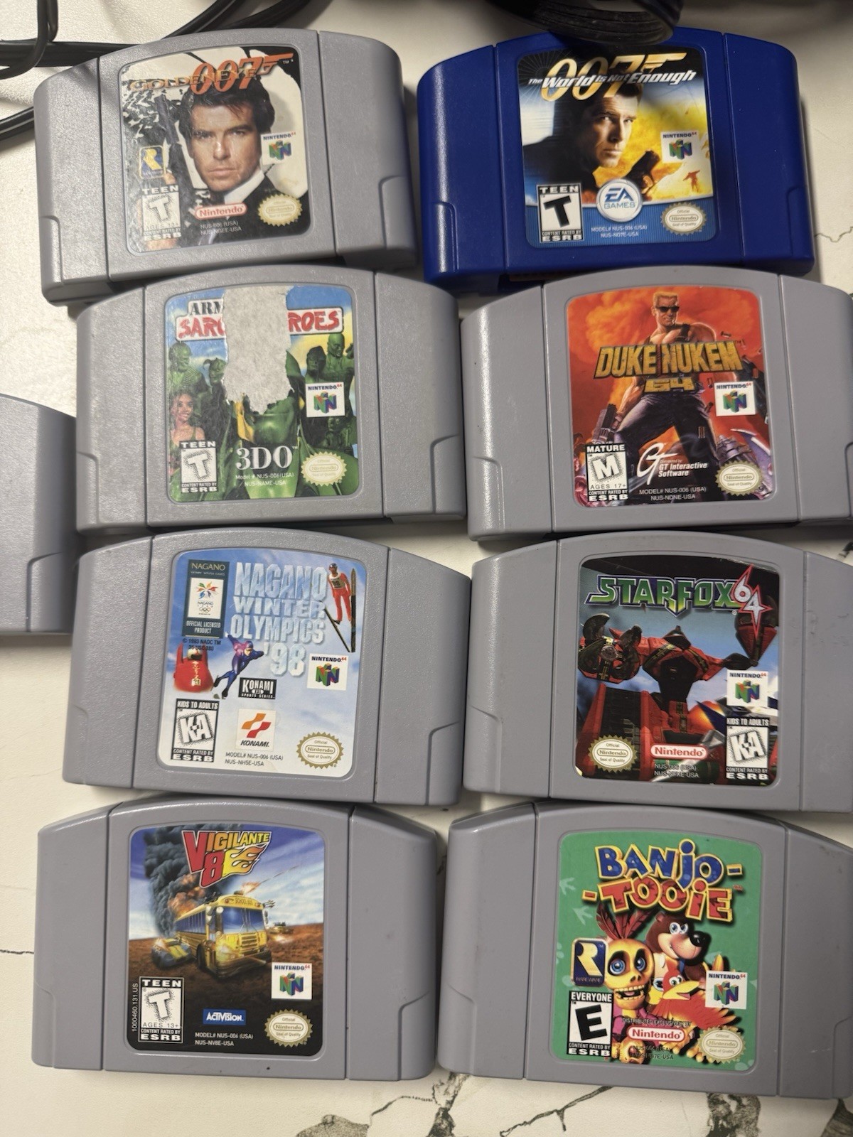 Lot N64 Console Bundle W/ Controller & Cords Games 007 Etc Tested Works!