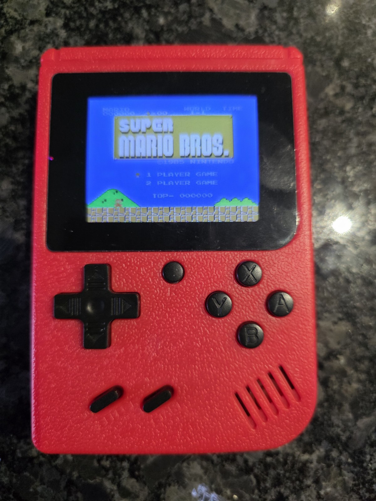 Game Box Plus- Hand Held Game System, Rechargeable Battery, Red Multiple Games