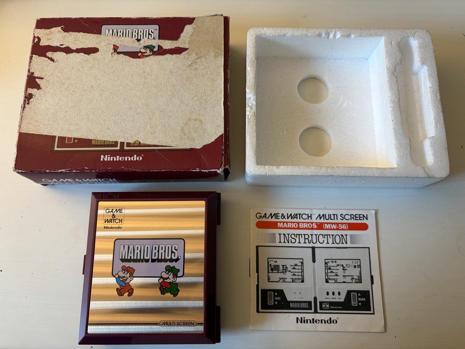 Used Nintendo Game & Watch MARIO BROS. Multi Screen (MW-56) With Instructions