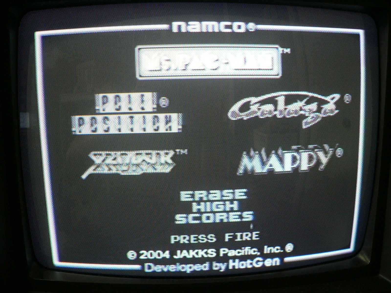 Jakks Pacific 2004 Namco Arcade Classics 5-in-1 Ms. Pac-Man, Galaga, etc TV Game