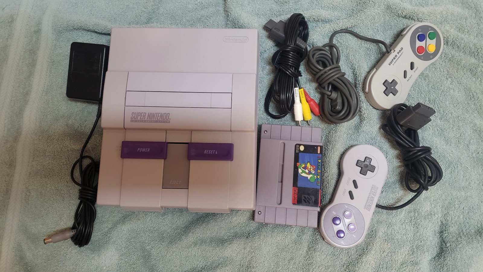 REBUILT Super Nintendo Console Bundle & Super Mario World *CLEANED TESTED!* SNES