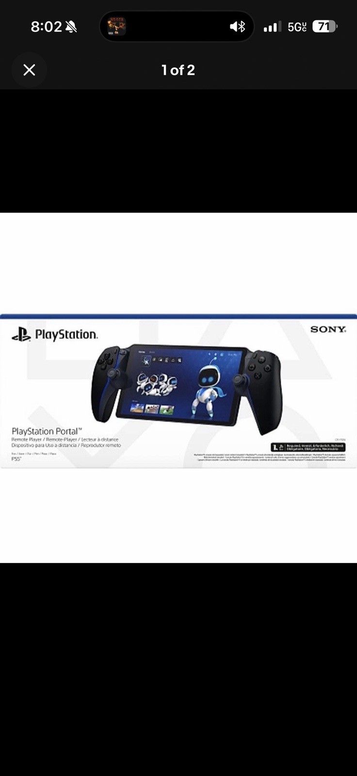 Sony PlayStation Portal Handheld System for PS5 Remote Play Wireless White/Black