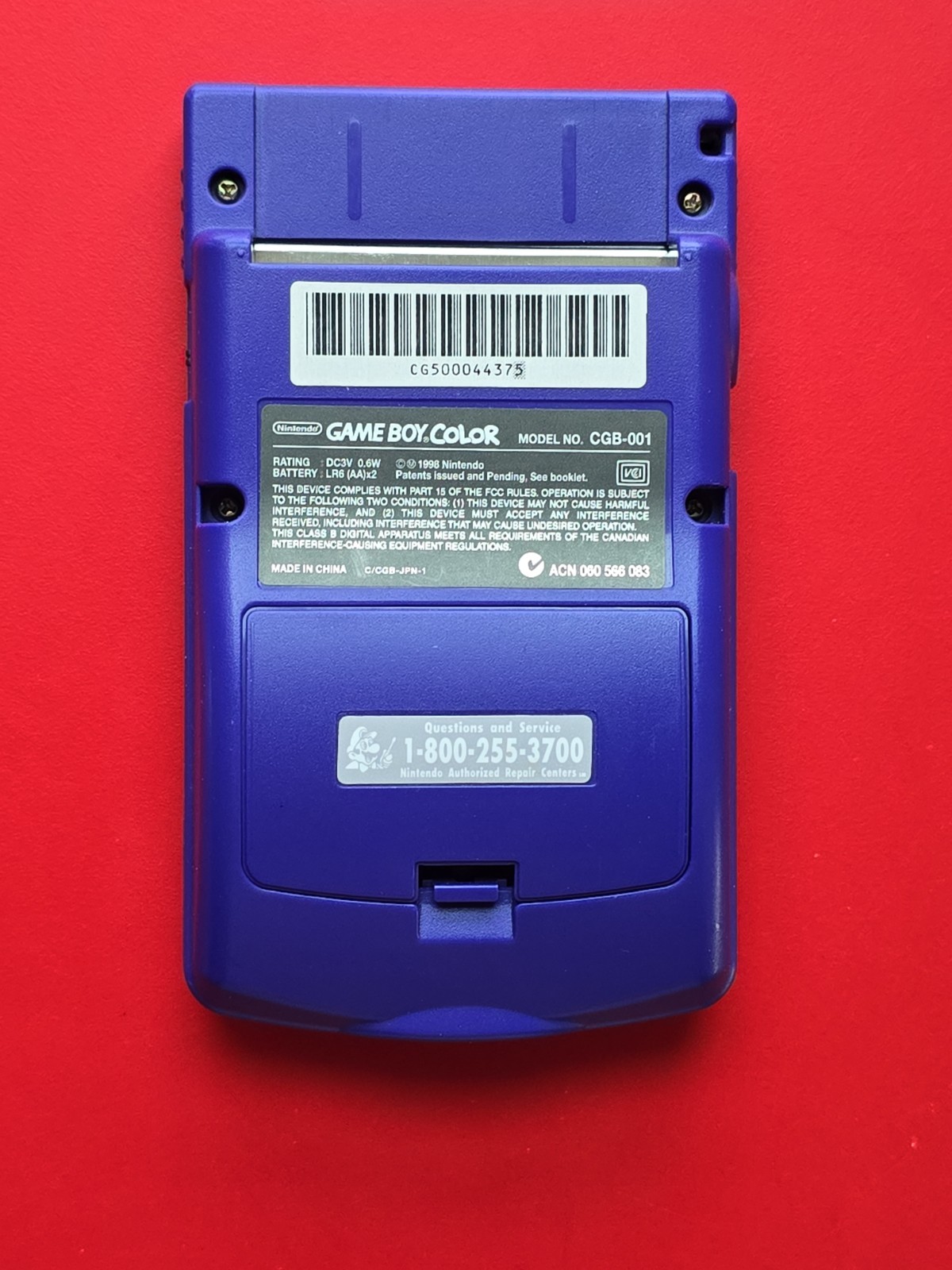 Game Boy Color Handheld System Complete Grape Purple CGB-001 Authentic USA Nice