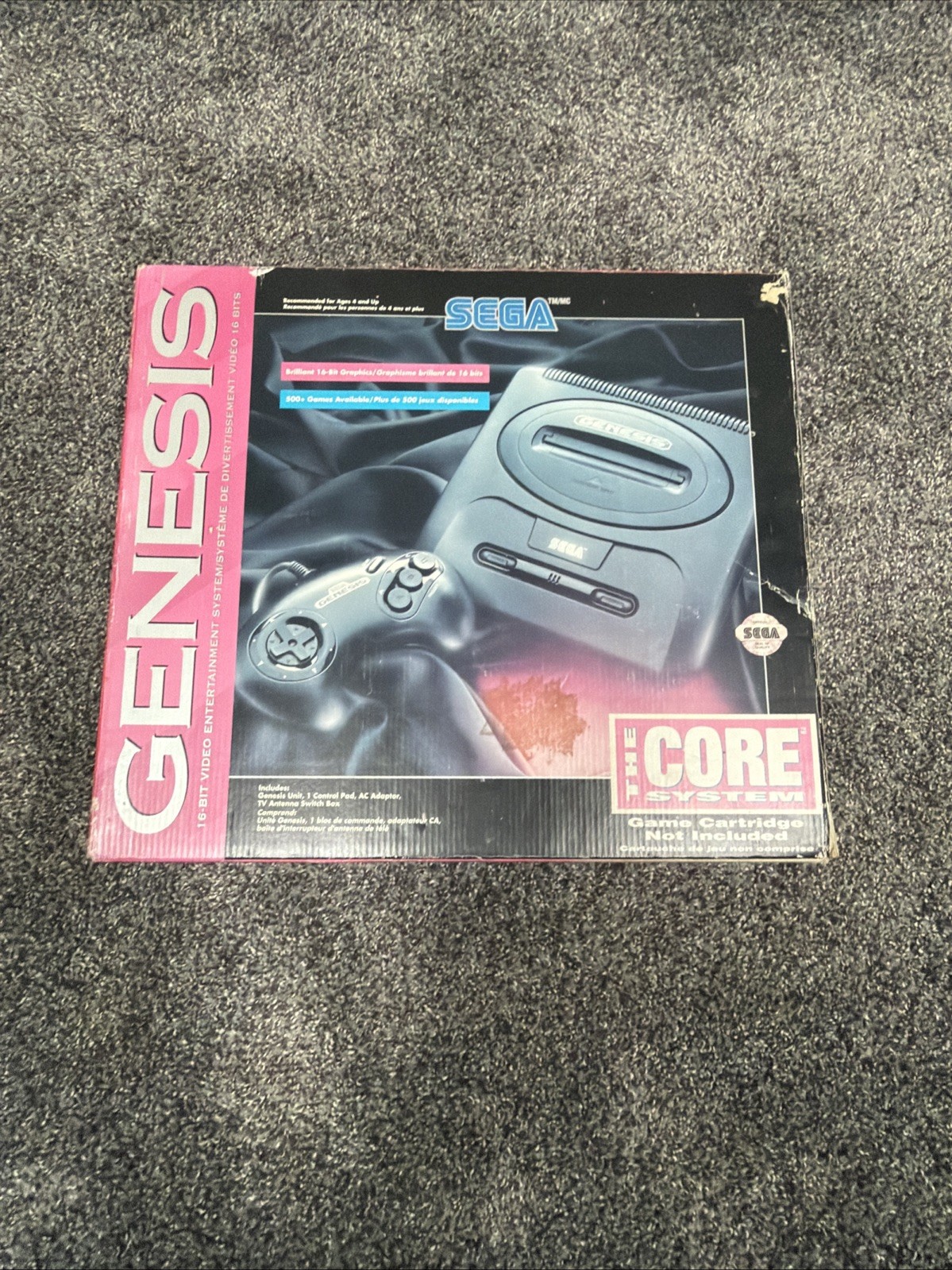 SEGA Genesis Model 2 Core System CIB w/ Sonic 2 Cardboard Inserts OEM WORKING