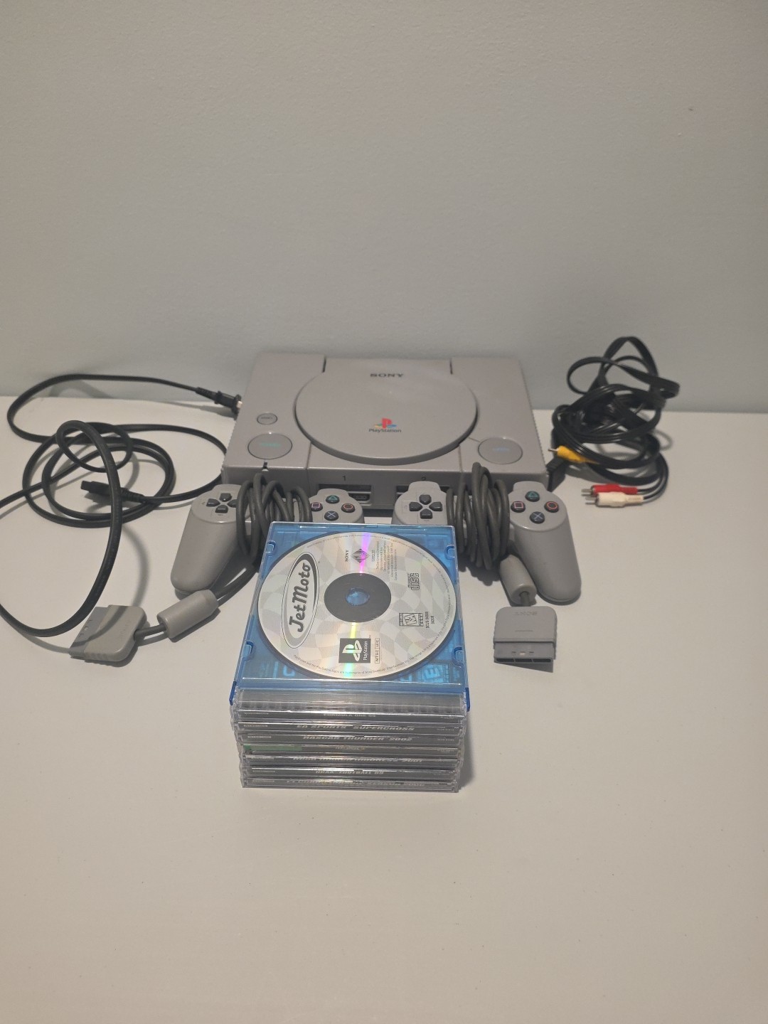 Sony PlayStation 1 PS1 Original Console System Bundle – Tested and Works 8 Games