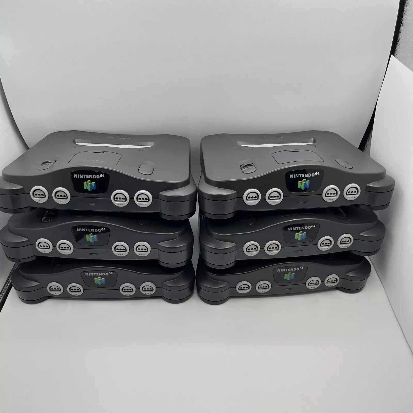Nintendo 64 Lot of 6 Console with Jumper(Terminator) packs TESTED NUS-001